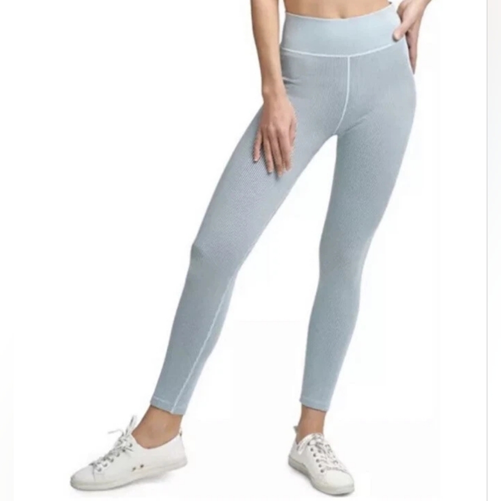 NWT- Calvin Klein Performance High-Waisted Pale Blue Ribbed 7/8 Legging Size S
